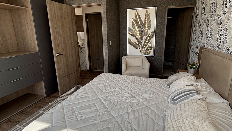 Recámara confortable en un departamento de Selenite