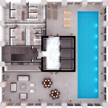 Amenidades del nivel 16 en Selenite, con espacios recreativos