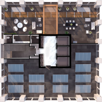 Amenidades en el nivel 31 de Selenite, con vistas panorámicas