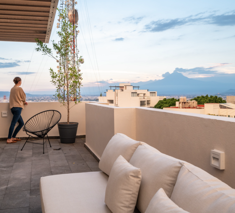 Terraza en el proyecto Zacatlán con vista panorámica